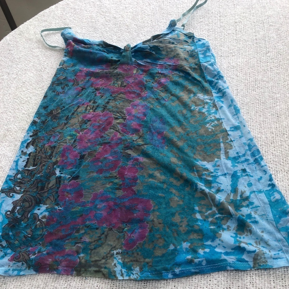 Kismet  exsmall summer top, multicolour spaghetti strap top, like new